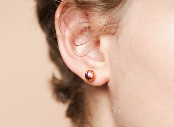 rose gold ball stud earrings