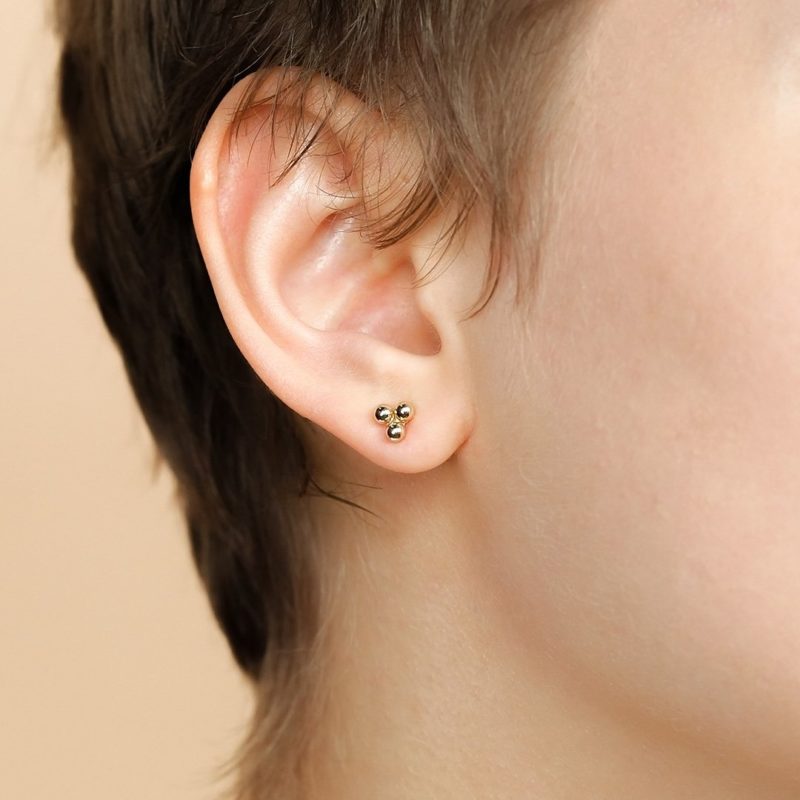Mix  Match Solid real 14k Gold Stud Earrings Available in  Etsy